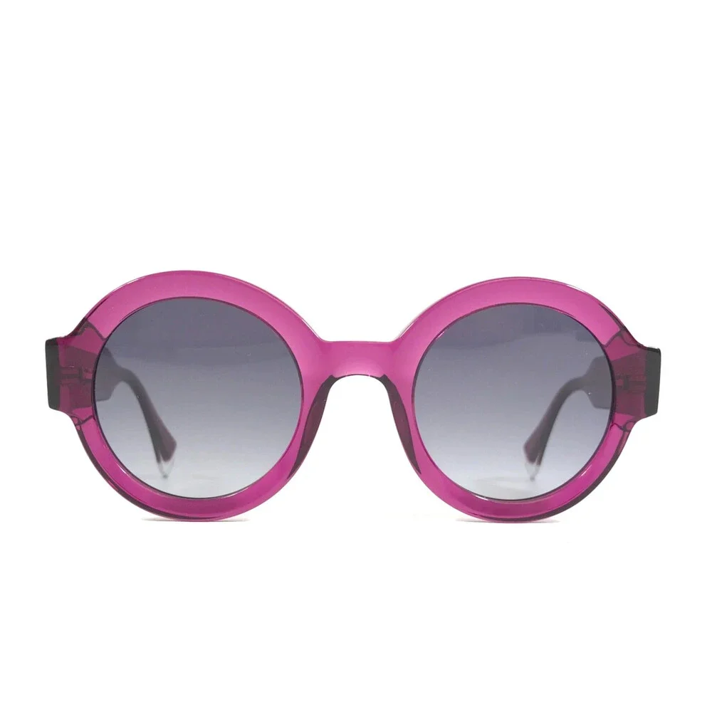 Gigi Studios Sunglasses LAURA 6454/11 Clear Purple Frame w/ Blue Gradient Lenses